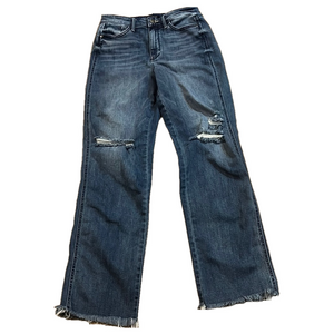 JUDY BLUE Women's Straight Fit Jeans with Distressed Details size 3/26